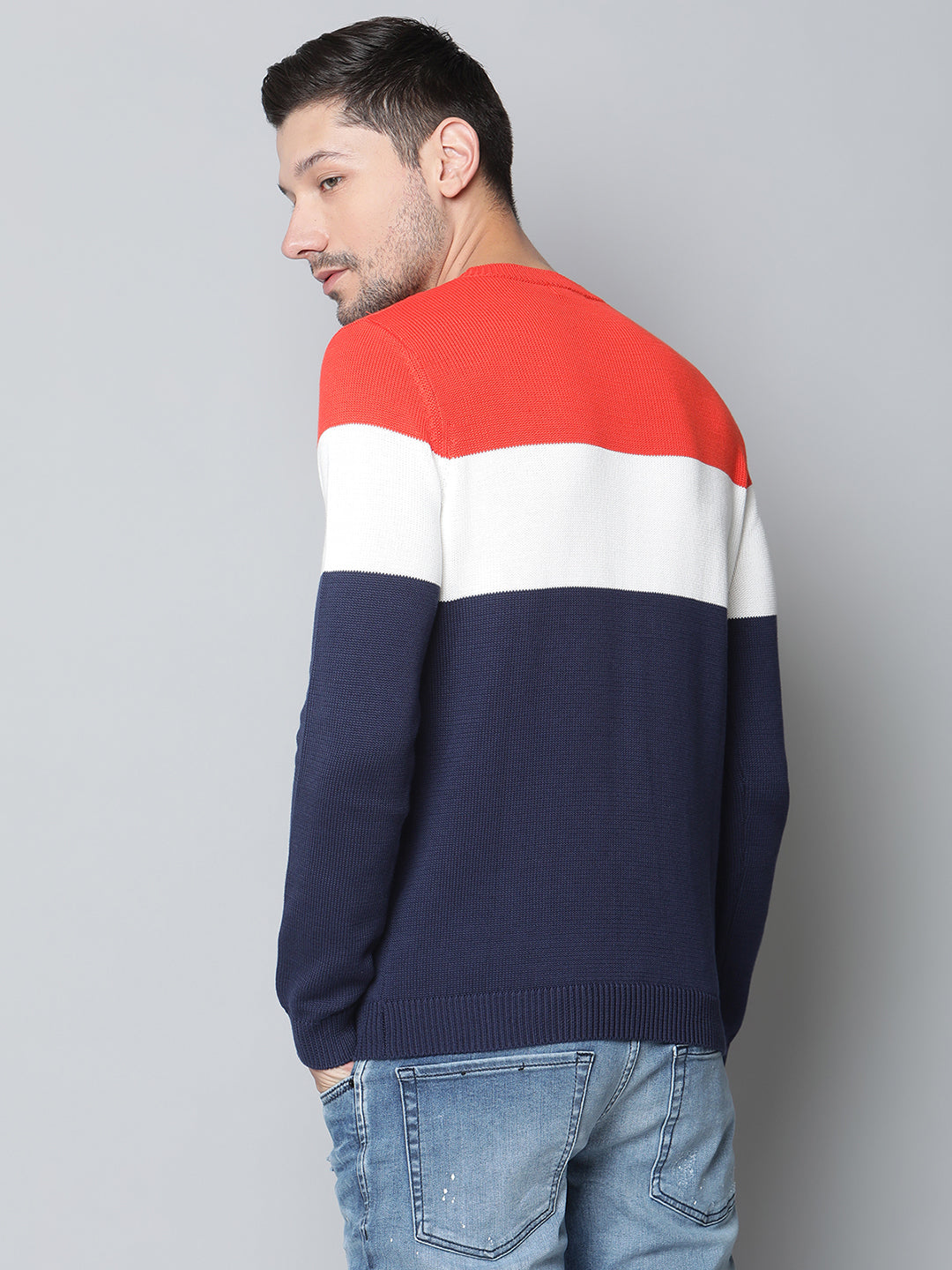Antony Morato Men Blue Solid Round Neck Sweater