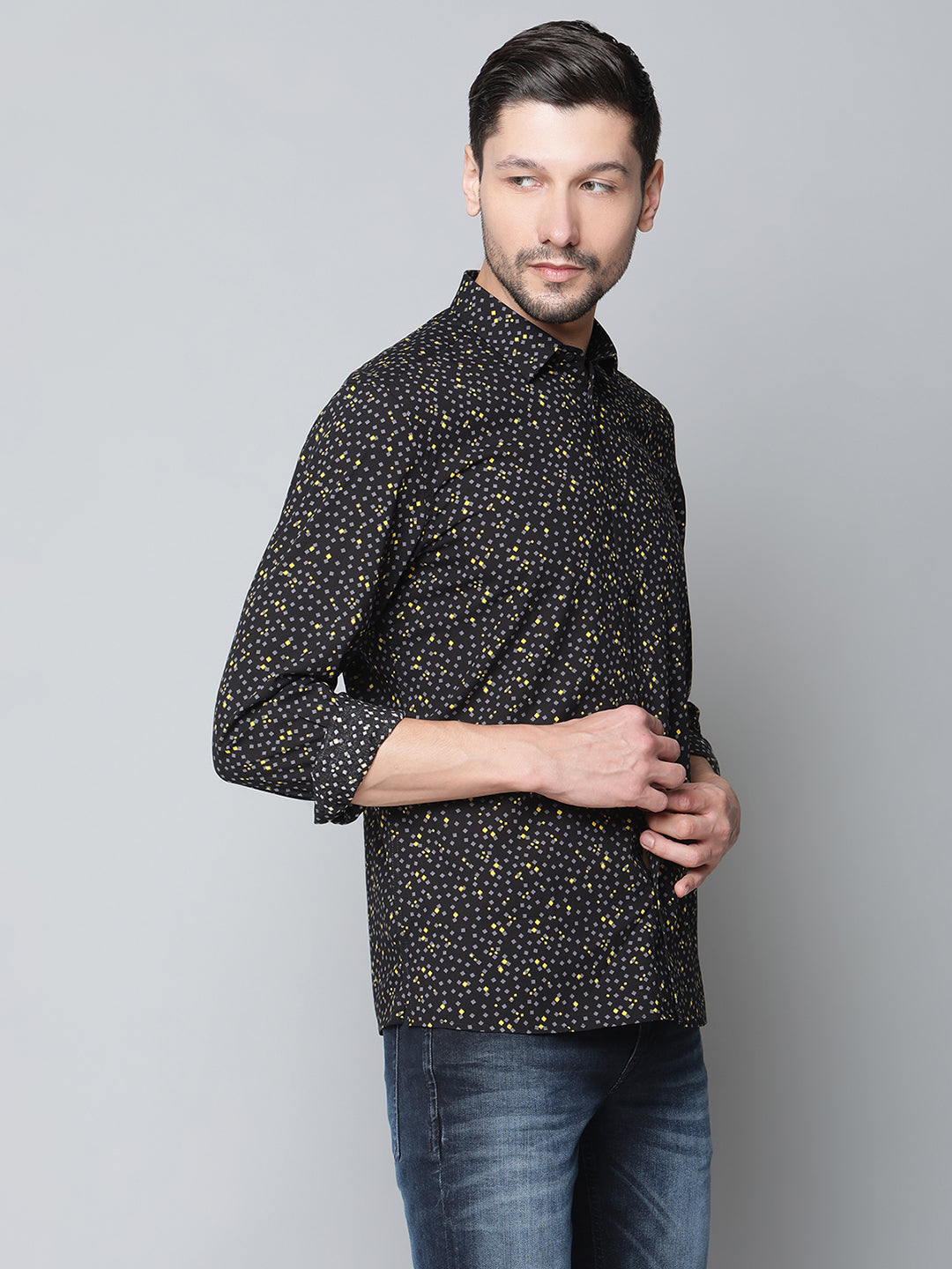 Antony Morato Black Printed Regular Fit Shirt