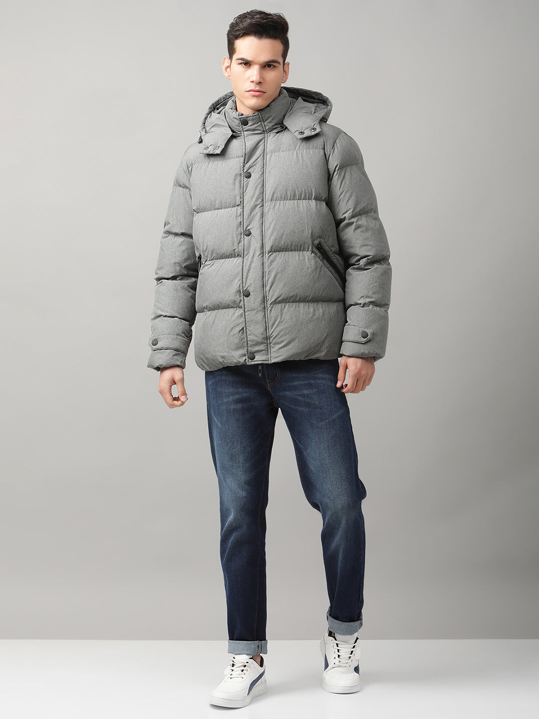 Antony Morato Men Grey Solid Puffer Jacket