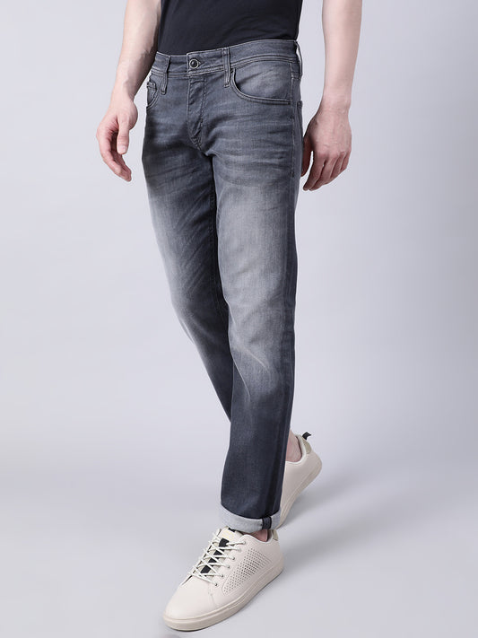 Antony Morato Men Grey Slim Fit Low Distress Heavy Fade Jeans