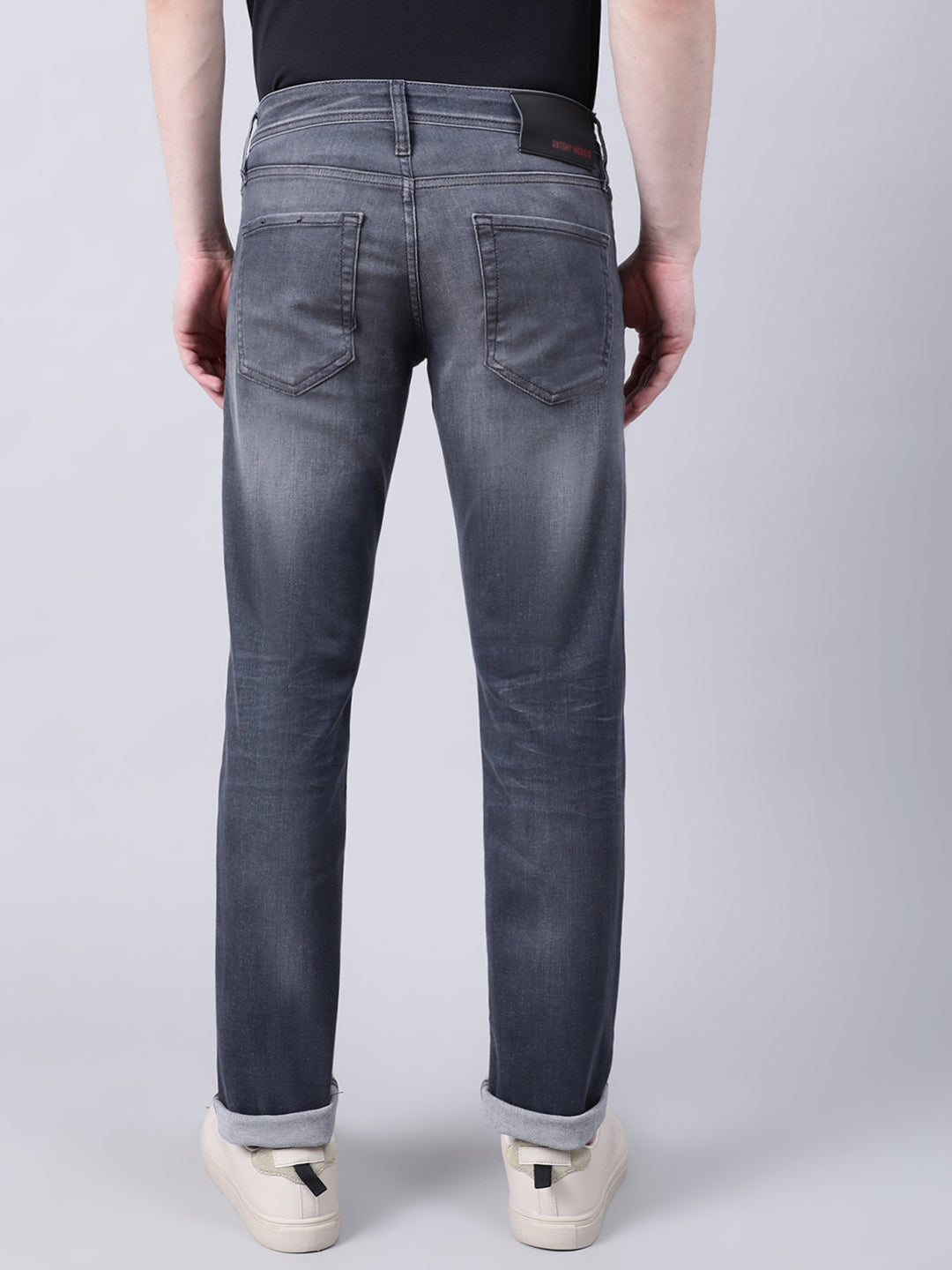 Antony Morato Men Grey Slim Fit Low Distress Heavy Fade Jeans