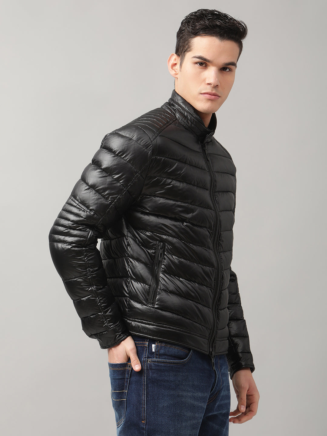 Antony Morato Men Black Solid Collar Jacket