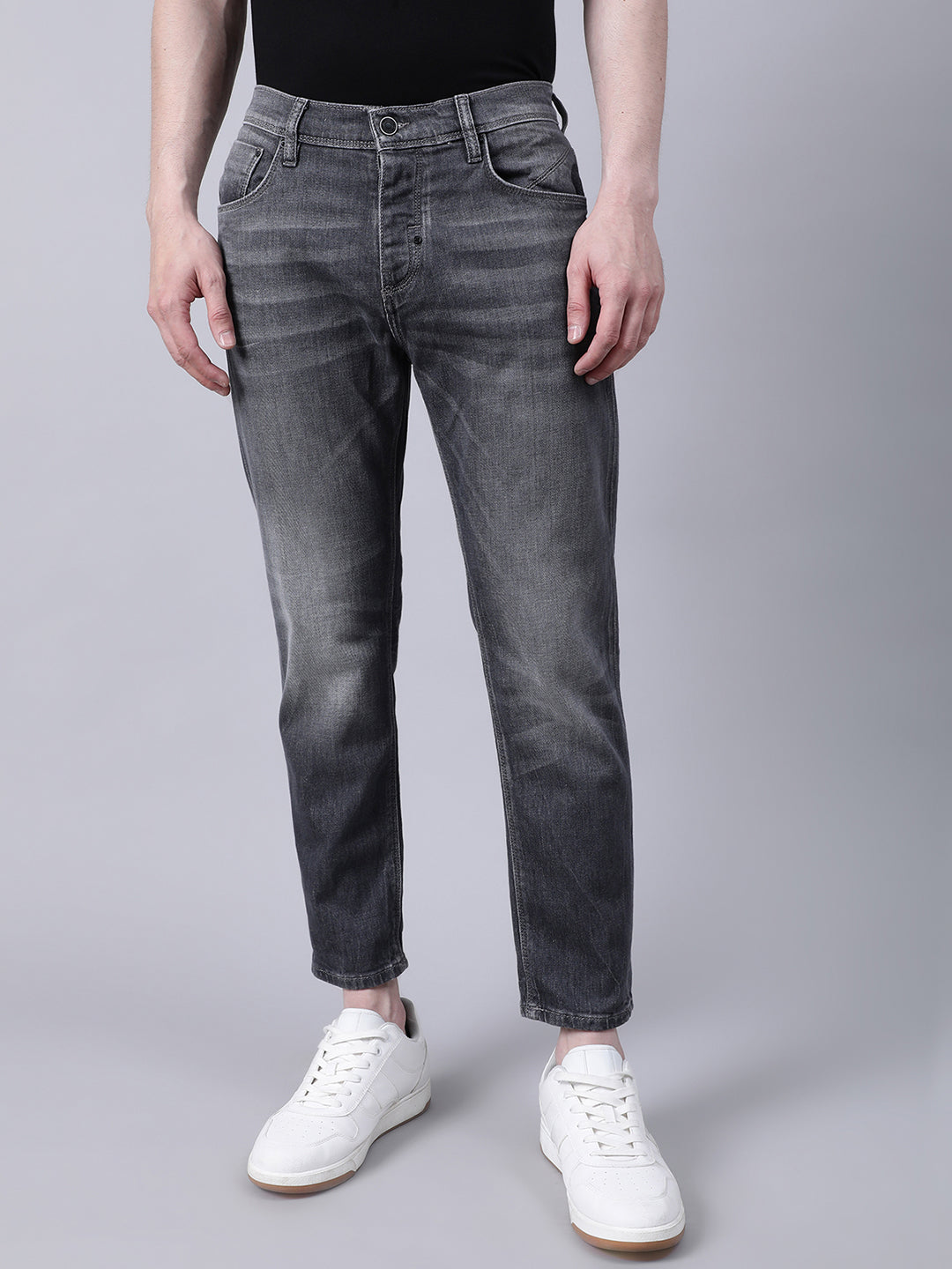Antony Morato Men Grey Skinny Fit Low Distress Light Fade Jeans