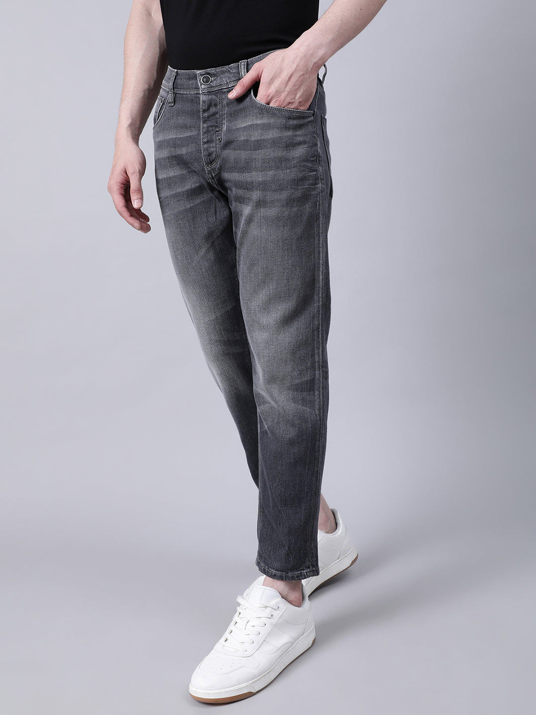 Antony Morato Men Grey Skinny Fit Low Distress Light Fade Jeans