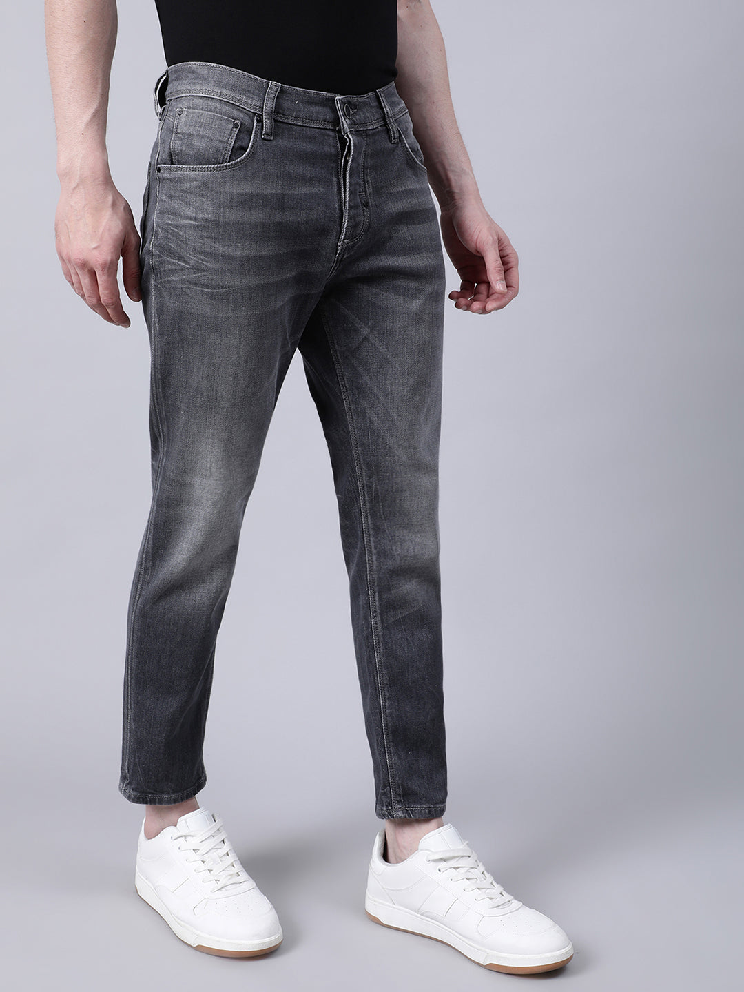 Antony Morato Men Grey Skinny Fit Low Distress Light Fade Jeans