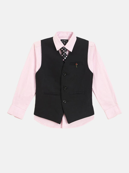 Blue Giraffe Boys Black Waist Coat