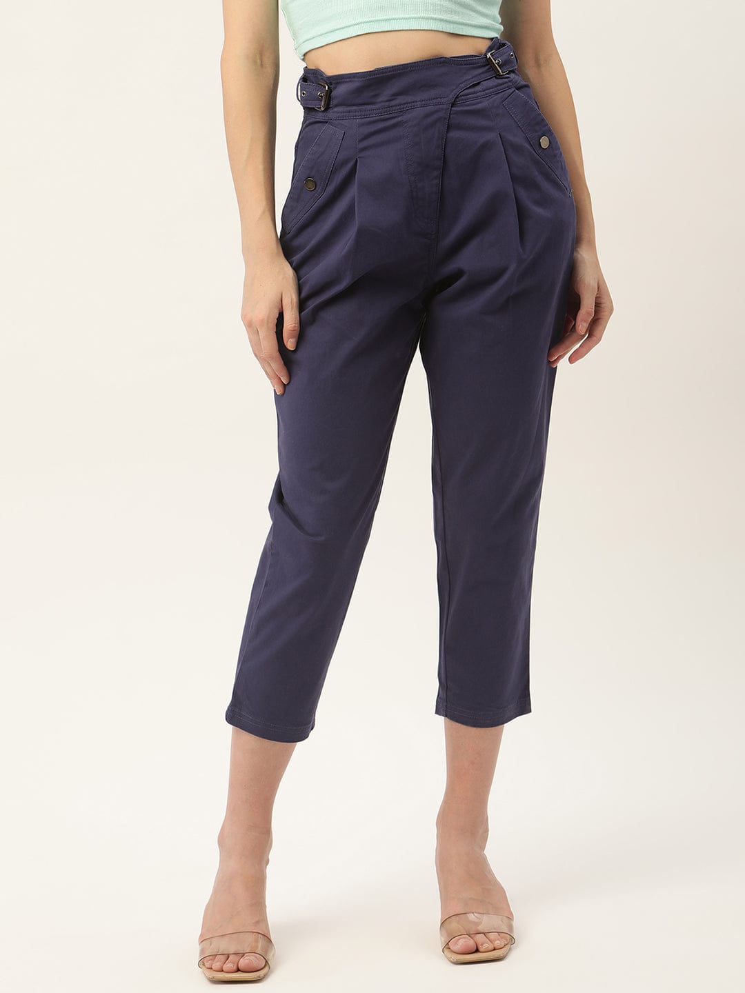 Elle Women Blue Regular Fit Trouser
