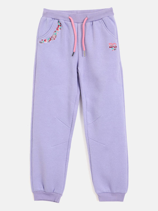 Blue Giraffe Girls Purple Regular Fit Sweatpant