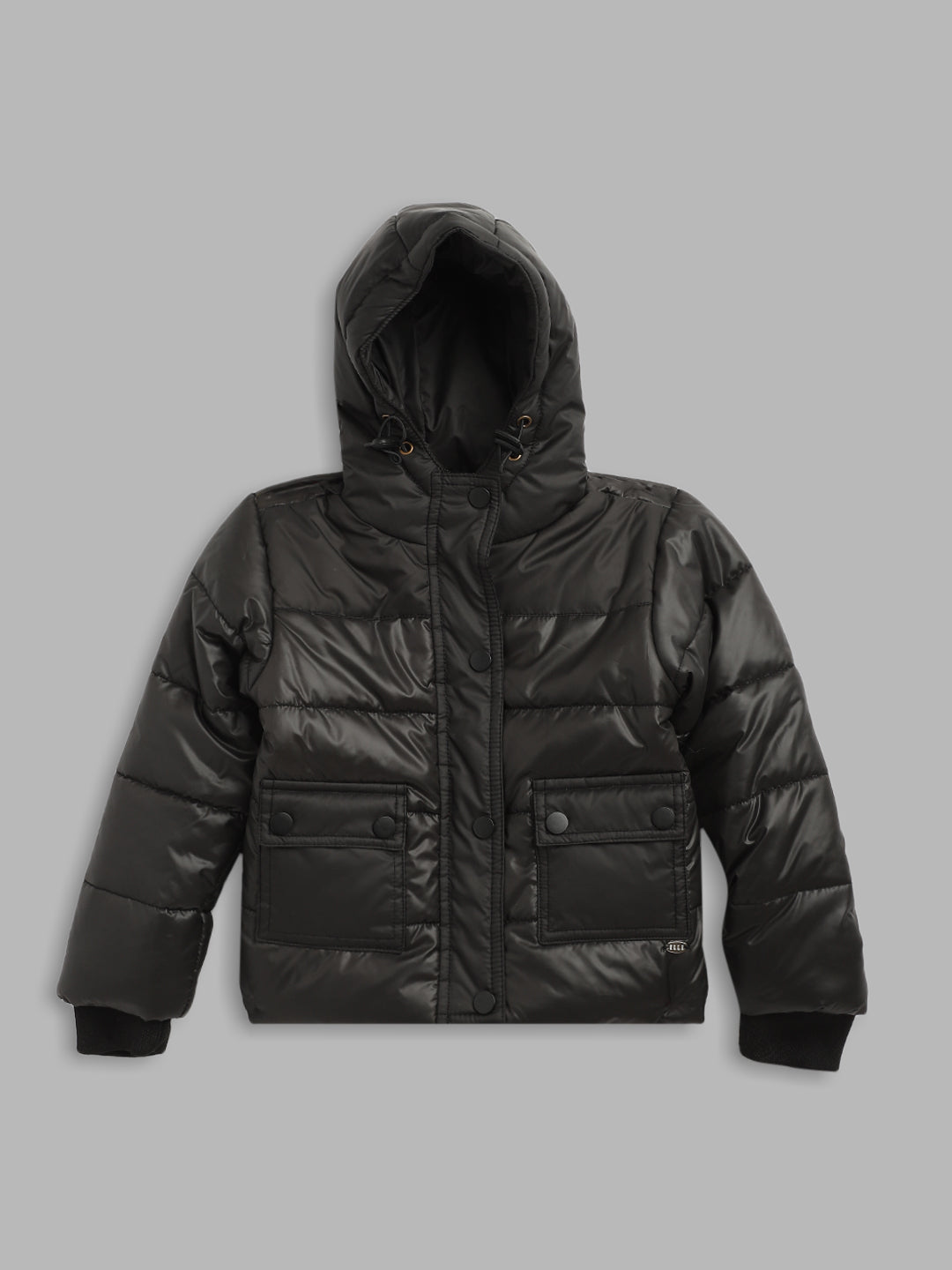 Elle Kids Girls Black Solid Collar Jacket