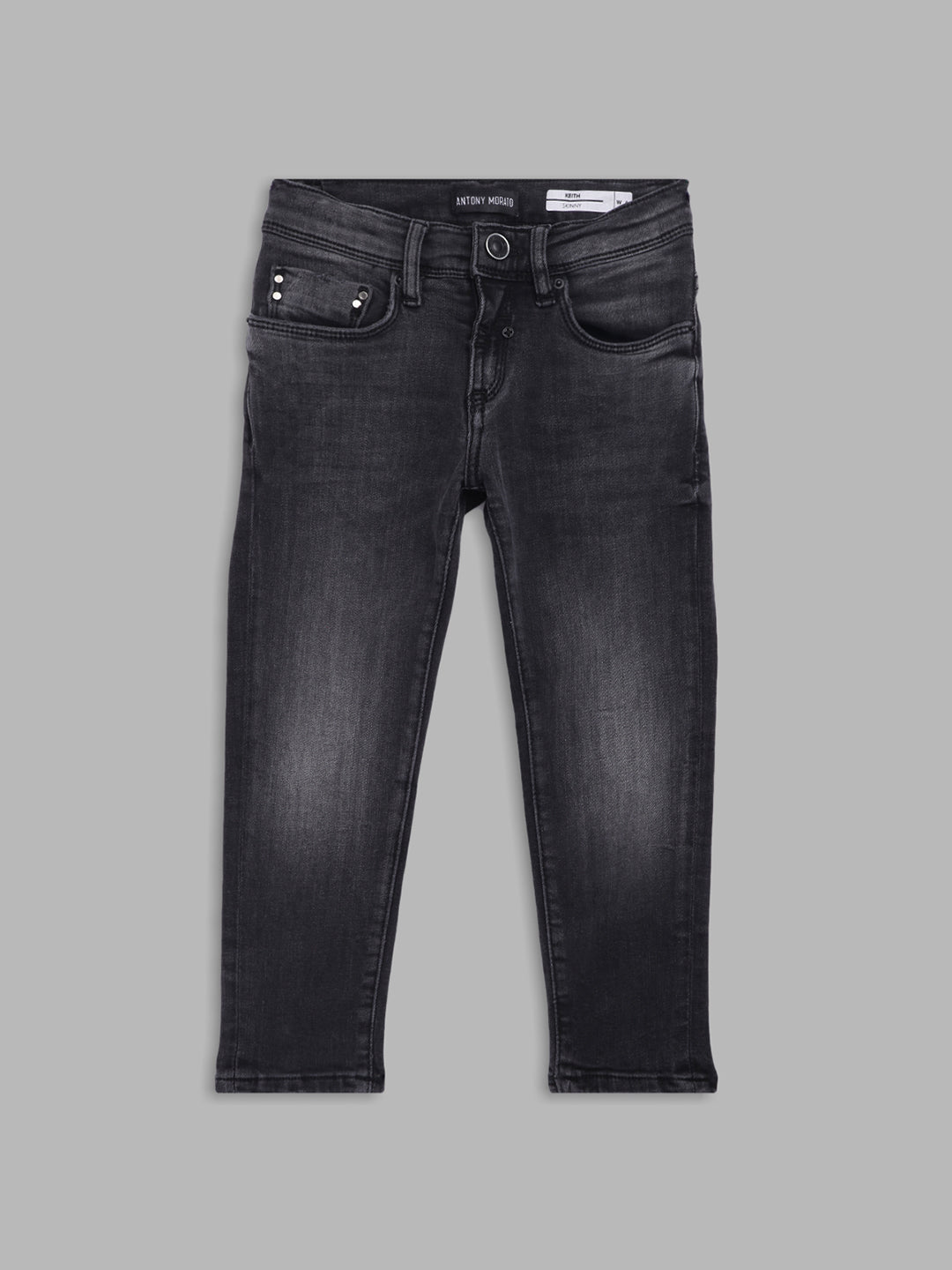 Antony Morato Boys Black Skinny Fit Light Fade Jeans