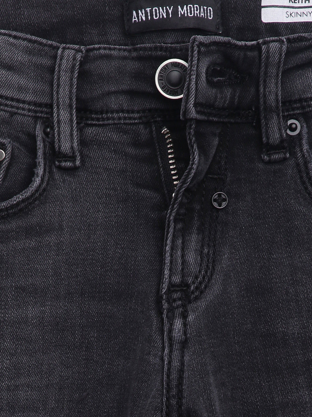 Antony Morato Boys Black Skinny Fit Light Fade Jeans