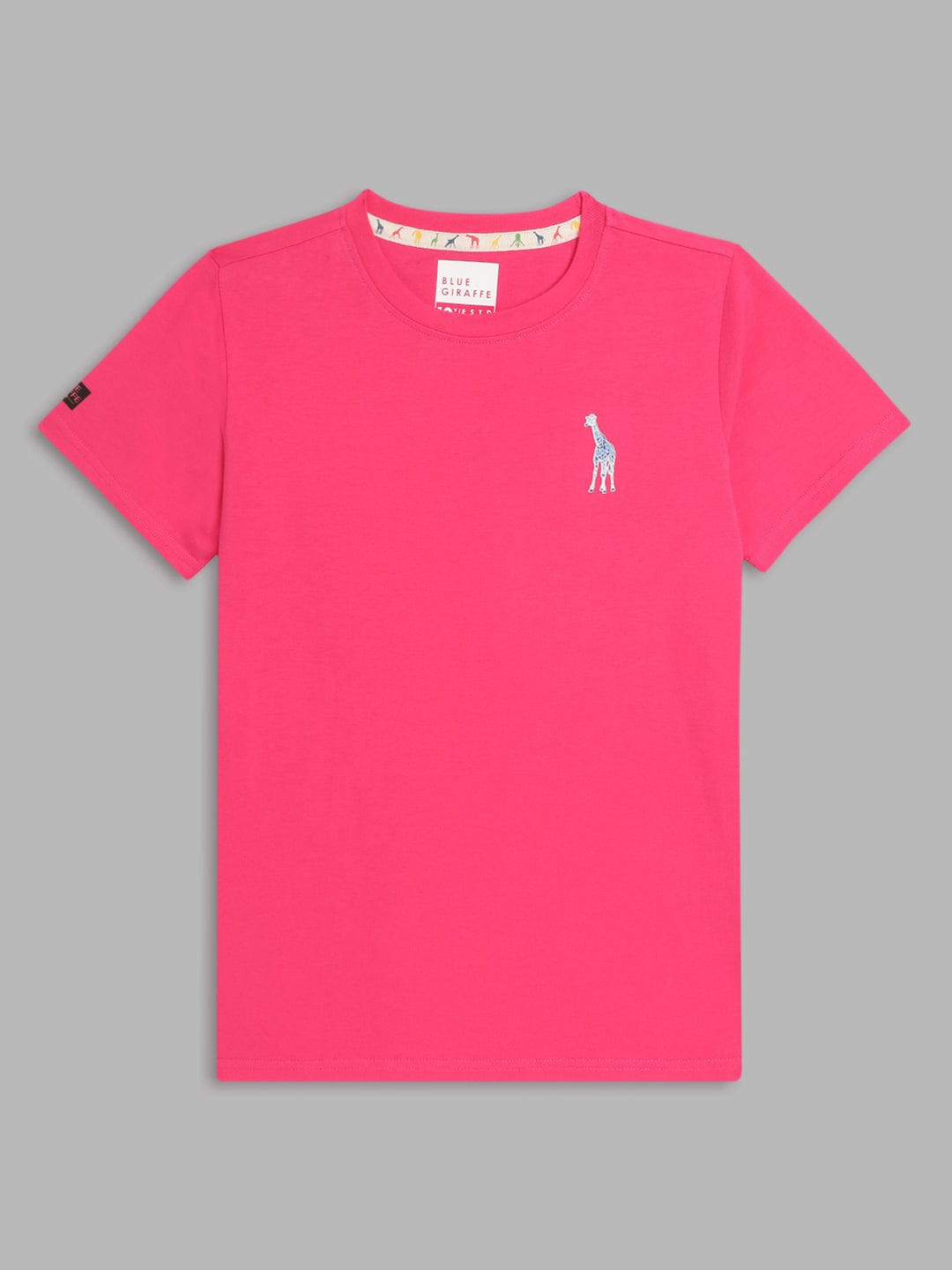 Blue Giraffe Boys Round Neck Tshirt