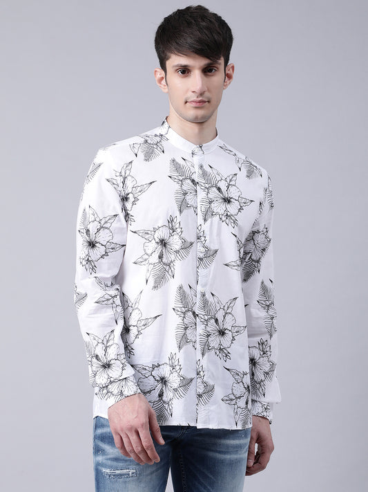 Antony Morato White Madrid Floral Print Straight Fit Shirt