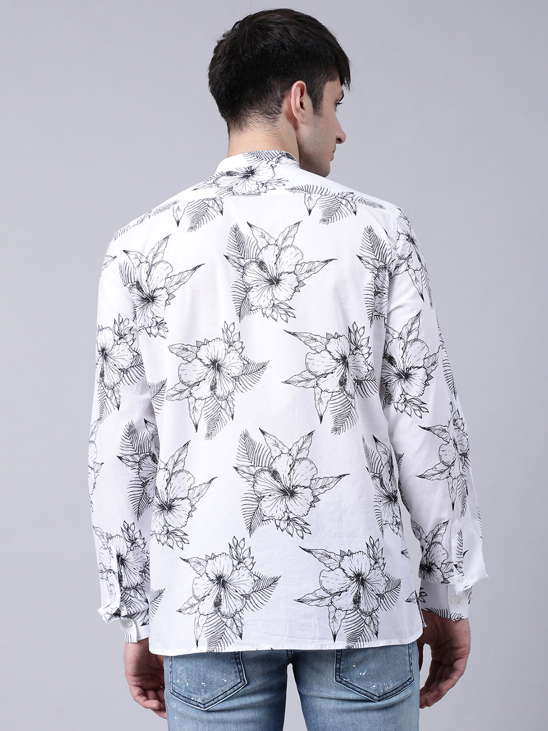Antony Morato White Madrid Floral Print Straight Fit Shirt