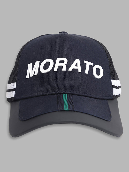 Antony Morato Men Blue  White Printed Cotton Baseball Cap