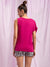 Kendall + Kylie Women Pink Solid Round Neck Top