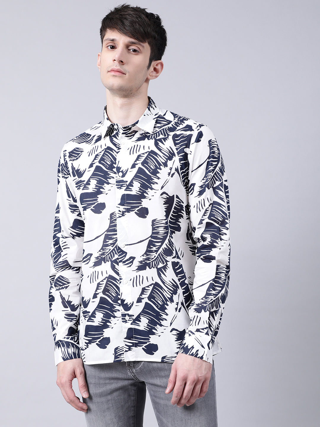 Antony Morato Navy Blue Barcelona Printed Straight Fit Shirt