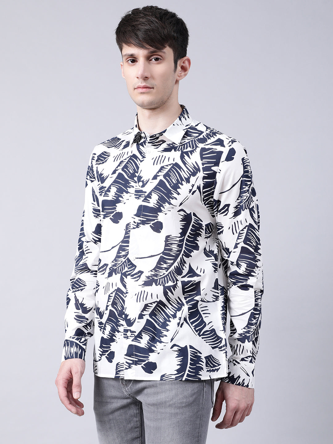 Antony Morato Navy Blue Barcelona Printed Straight Fit Shirt
