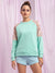 Kendall & Kylie Women Green Printed Round Neck Sweatshirt
