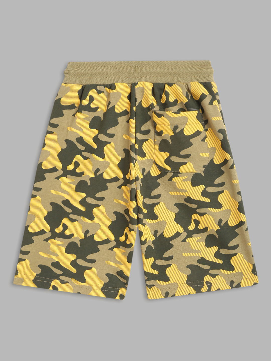 Blue Giraffe Boys Olive Printed Regular Fit Shorts