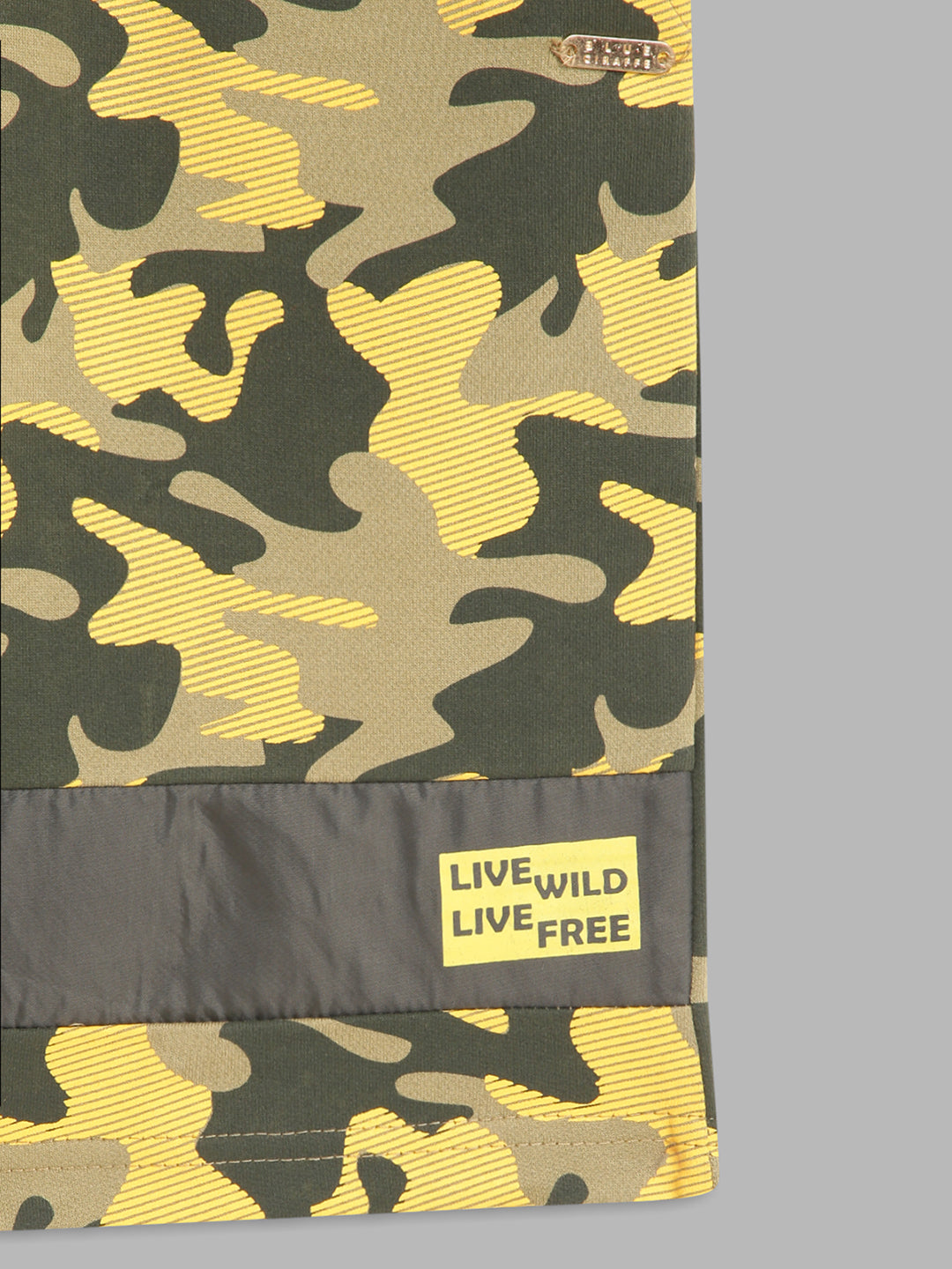 Blue Giraffe Boys Olive Printed Regular Fit Shorts