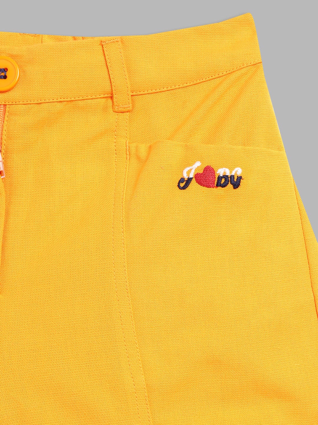 Blue Giraffe Girls Orange Regular Fit Shorts