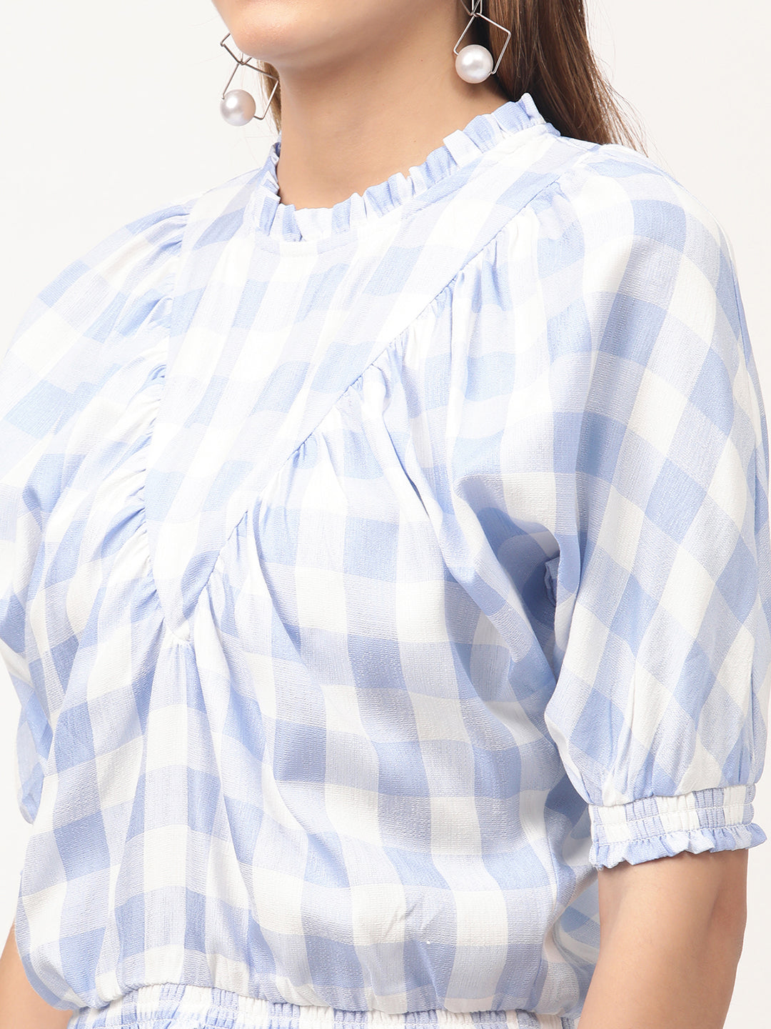 Centre Stage Women Multi Checked Round Neck Top