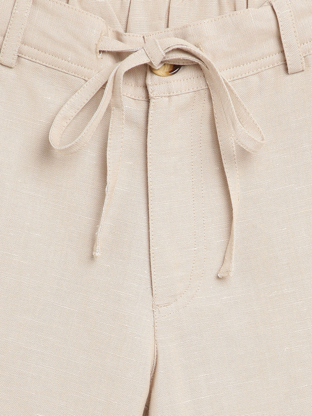 Blue Giraffe Boys Beige Solid Regular Fit Shorts