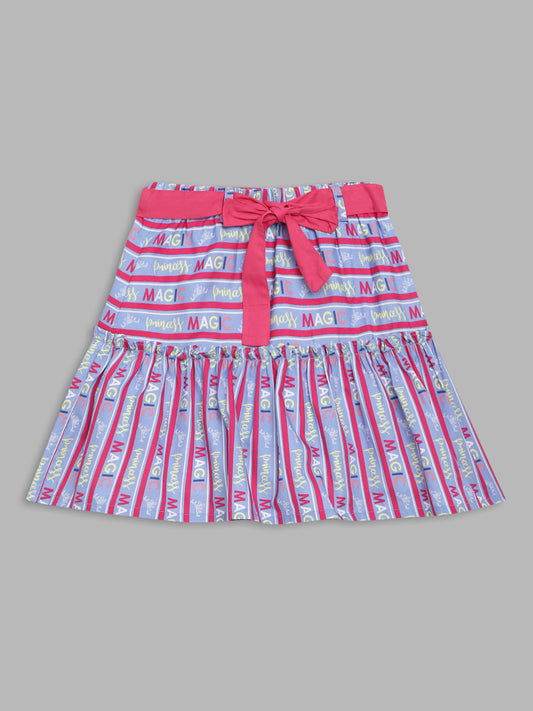 Blue Giraffe Girls Lilac Printed Regular Fit Skirt