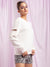 Kendall & Kylie Women Off White Solid Round Neck Sweatshirt