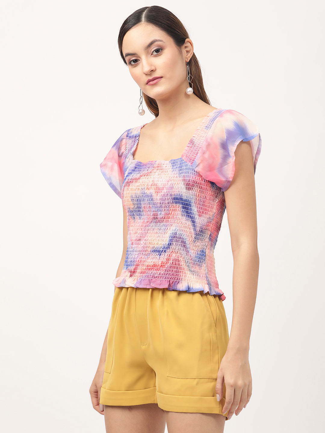 Centre Stage Women Multi Printed Square Neck Top