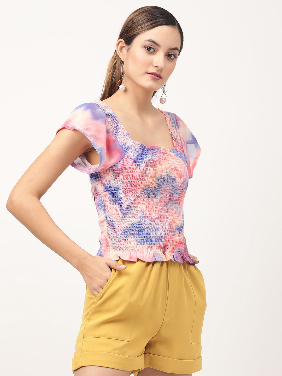 Centre Stage Women Multi Printed Square Neck Top