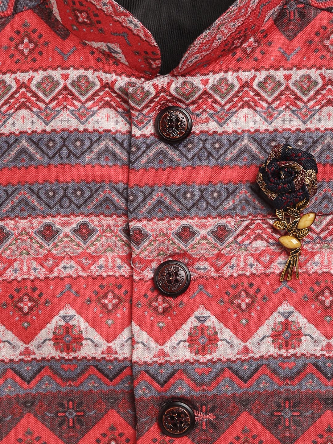 Blue Giraffe Boys Mandarin Collar Bandi Set