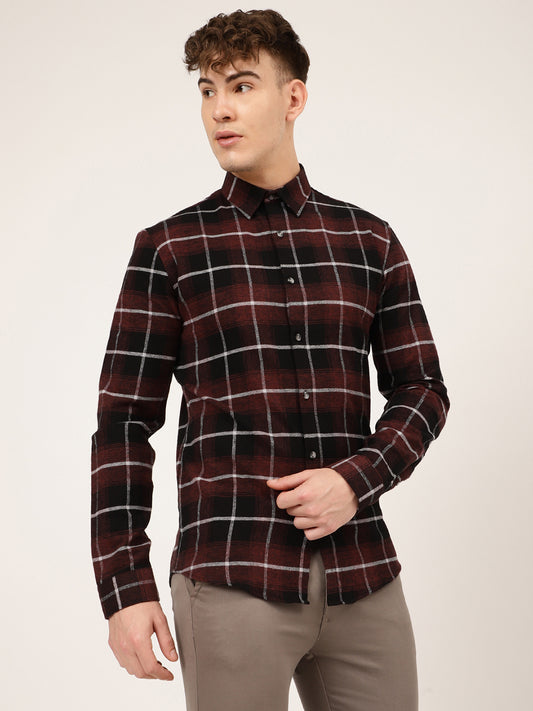 Lindbergh Men Checks Collar Shirt