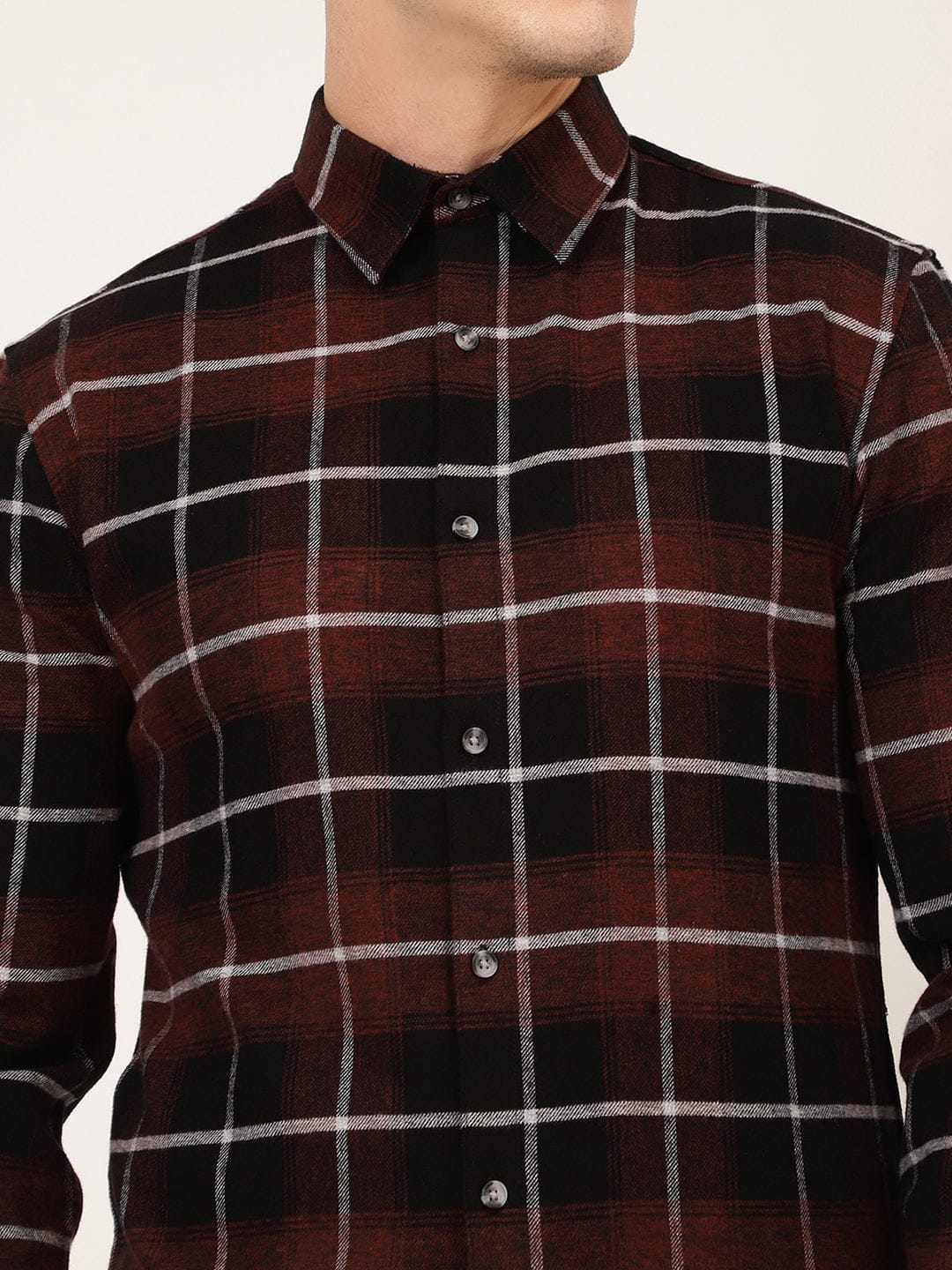 Lindbergh Men Checks Collar Shirt