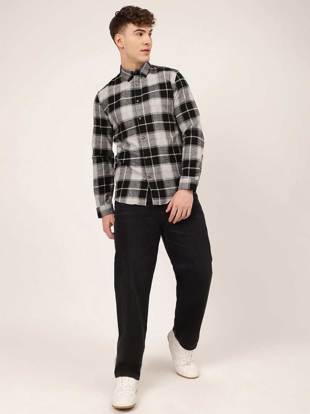 Lindbergh Men Checks Collar Shirt