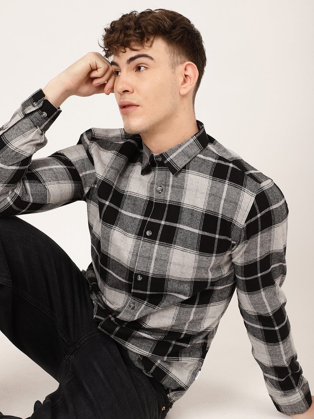 Lindbergh Men Checks Collar Shirt