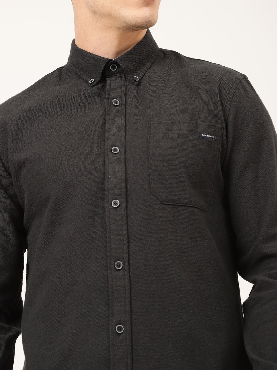 Lindbergh Men Black Solid Collar Shirt