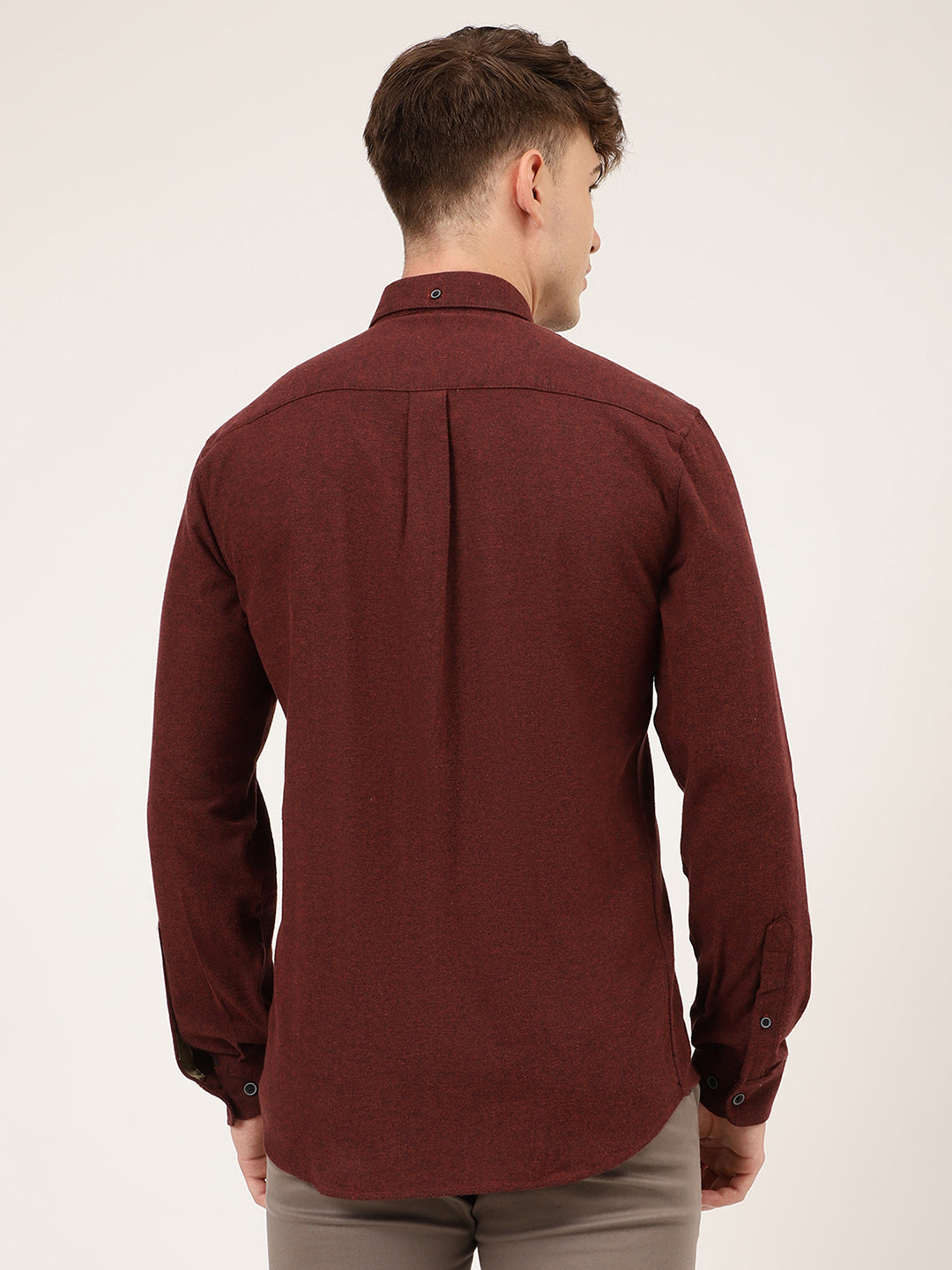 Lindbergh Men Red Solid Collar Shirt