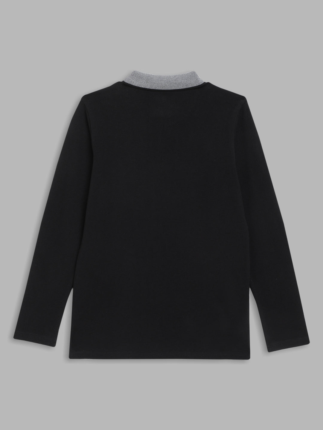 Blue Giraffe Boys Black Solid Polo TShirt