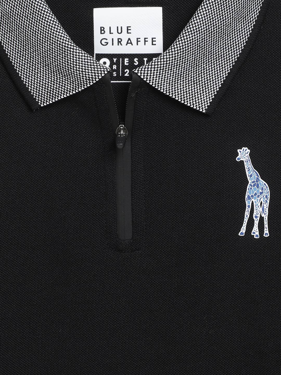 Blue Giraffe Boys Black Solid Polo TShirt