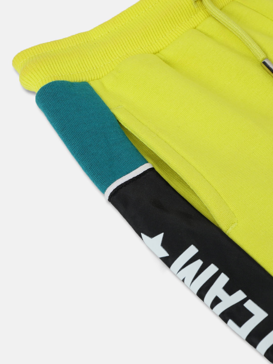 Blue Giraffe Girls Green Colour blocked Regular Fit Sweatpant