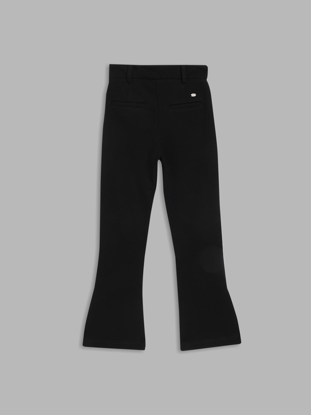 Elle Kids Girls Black Solid Fit and Flare Trouser