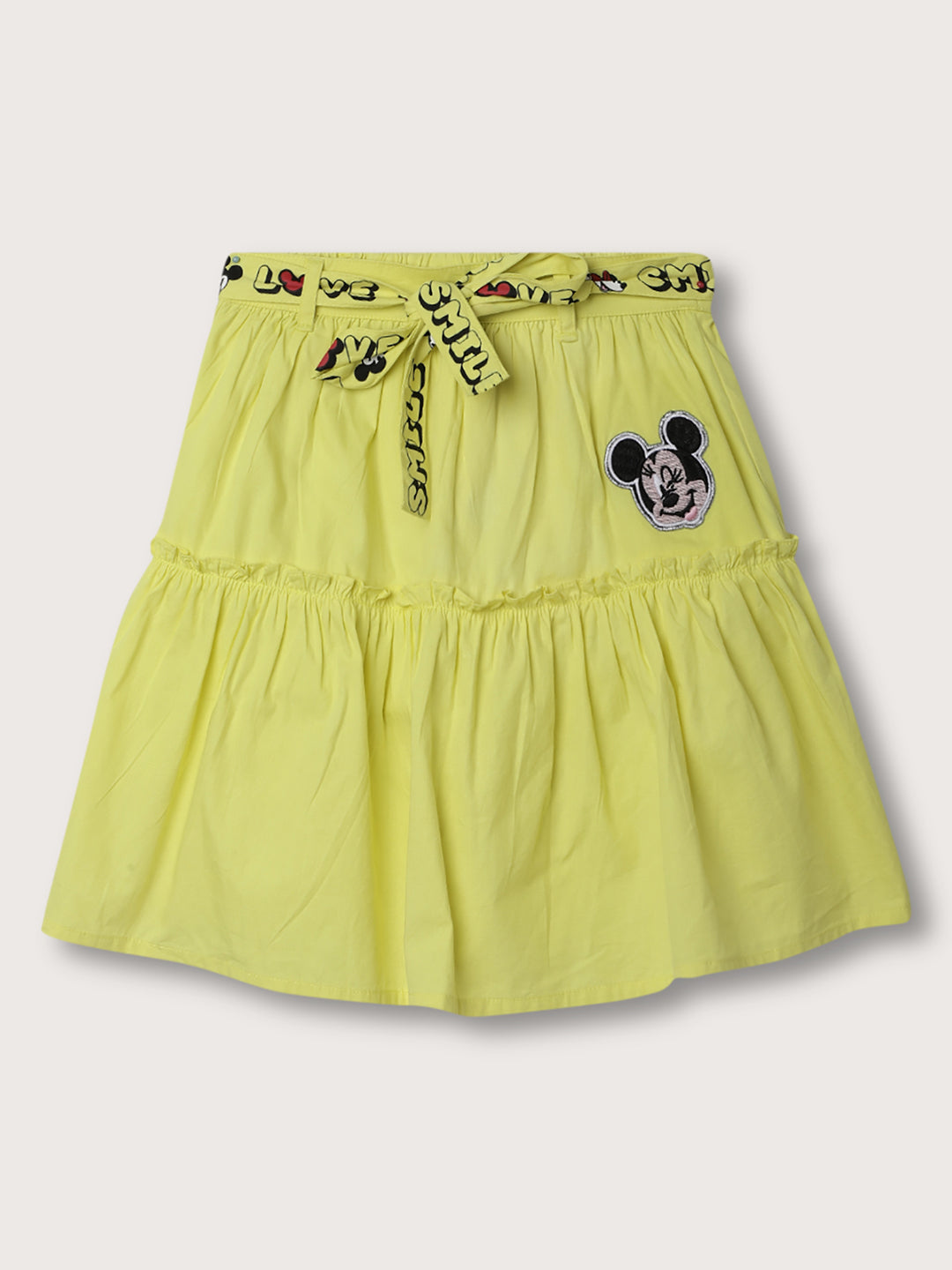 Blue Giraffe Girls Lime Solid Regular Fit Skirt