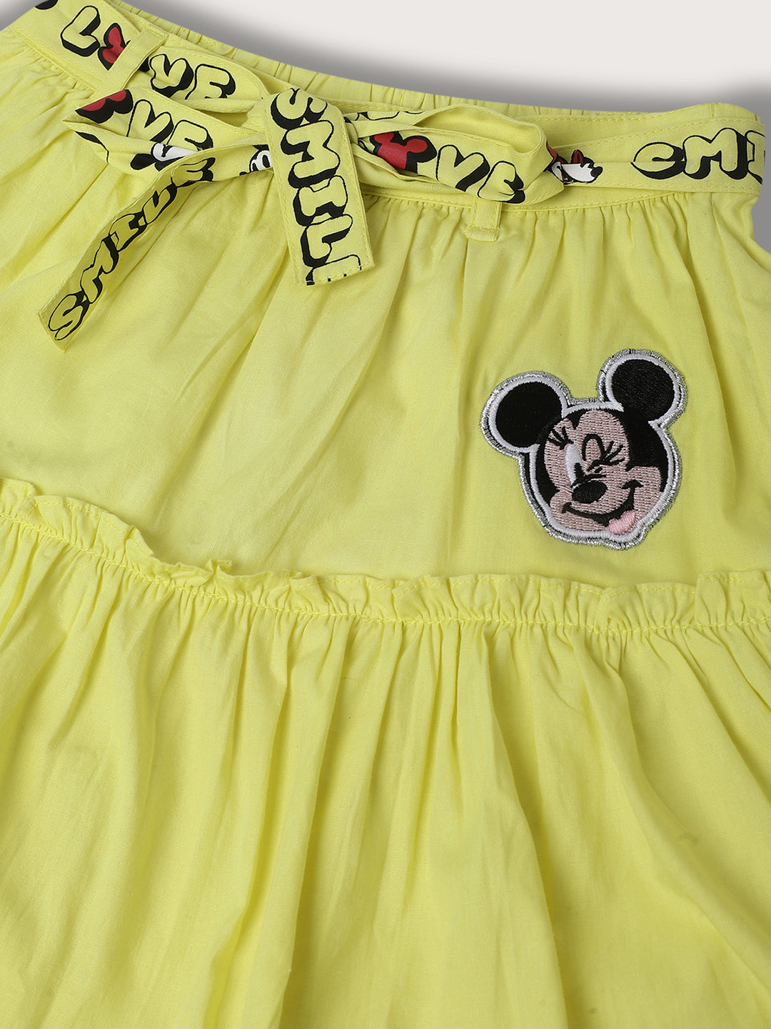 Blue Giraffe Girls Lime Solid Regular Fit Skirt