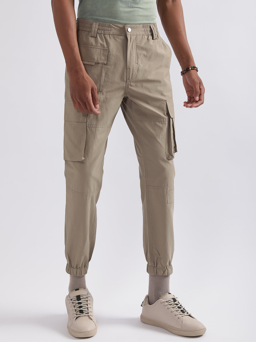 Antony Morato Men Tapered Fit Cotton Cargo Trousers