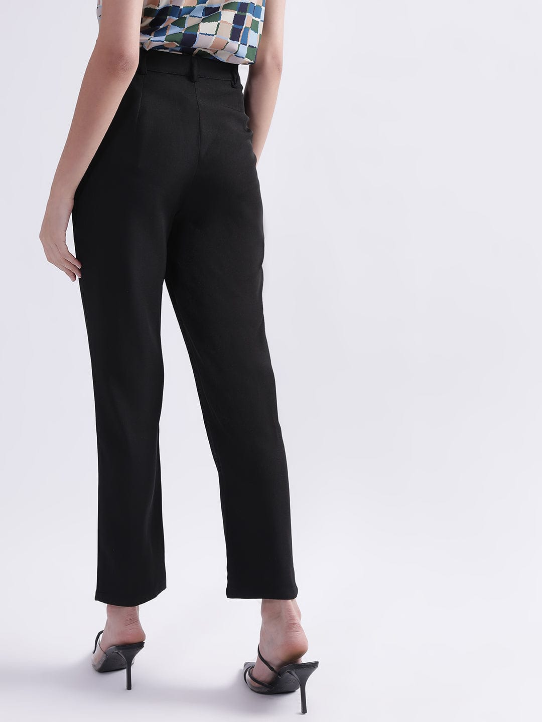 Elle Women Black Regular Fit Trouser