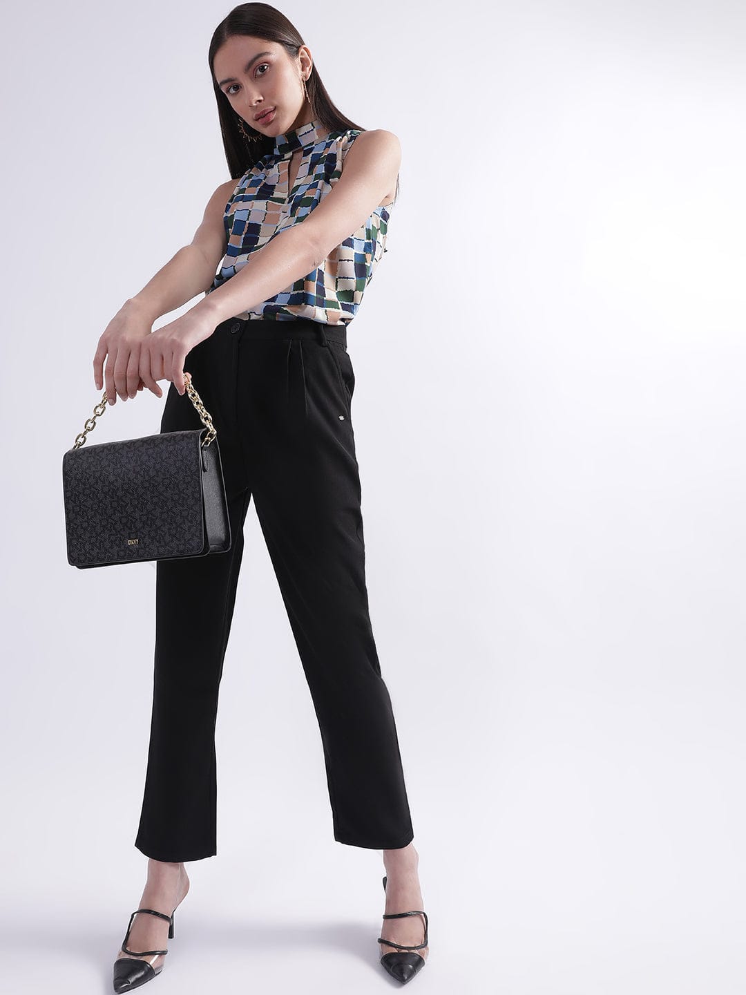 Elle Women Black Regular Fit Trouser