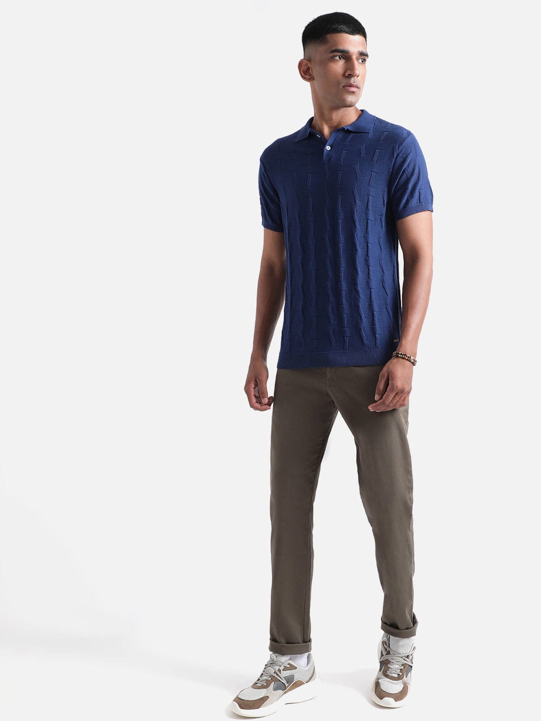 Iconic Men Green Regular Fit Trouser