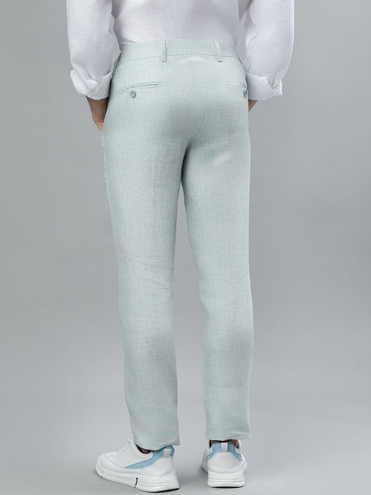 Iconic Men Mint Solid Regular Fit Trouser
